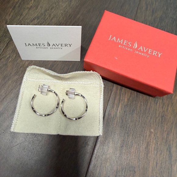 James Avery Enamel Cordoba Hoop Earrings - Purple Sterling Silver - Picture 3 of 5